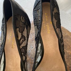 Size 7, black laced, heeled. B:Kate spade